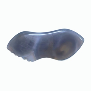Gua sha en agate grise naturelle pour le visage, réduit la fatigue, pierre de gua sha - Product Image 1