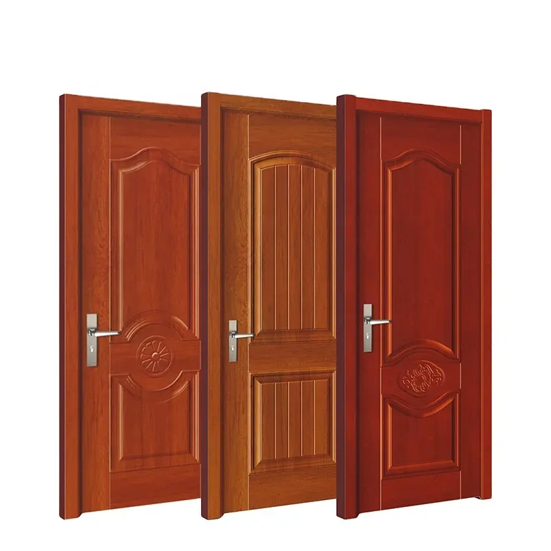 Solid Wood Door Design White Primed Veneer Wood Swing Flush Wooden Doors For Bedroom