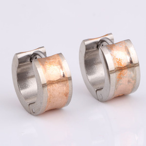ต่างหูแบบหนีบ สีโรสโกลด์ สแตนเลสสตีลทรงกลม เครื่องประดับแฟชั่นสตรี EZ1020 - Product Image 5