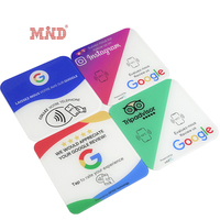 Placa NFC de Acrílico de 13.56MHz para Reseñas de Google, Chip RFID Programable con URL, Placa Adhesiva