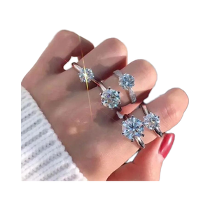 महिलाओं के लिए 1ct सगाई फूल वादा रिंग लैब द्वारा 14k ठोस सोने की लैब द्वारा उगाए गए हीरे चढ़ाना - Product Image 1