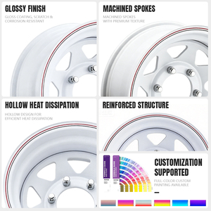 ล้อแม็กซ์อลูมิเนียมสีขาว SPEED MEGA ดีไซน์ 5 ก้าน สำหรับรถยนต์นั่งส่วนบุคคล ปรับปรุงรุ่นใหม่ ผลิตจากชิ้นเดียว - Product Image 3
