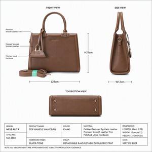 Borsa a Mano Classica Retrò con Chiusura a Cerniera in Morbida Pelle PU, Capacità 3L+, Impermeabile, Borsa a Spalla da Donna di <span class=keywords><strong>Design</strong></span> Miss Alita - Product Image 3