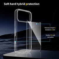 Coque Arrière de Téléphone Portable Antichoc en TPU et Acrylique Transparent 1.5MM Pour Nouveaux iPhone 17 16 15 14 13 12 11 – Vente en Gros