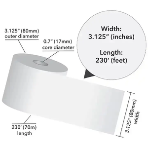 Papier thermique en gros de 57 mm pour terminal de point de vente, rouleau de papier de reçu de caisse de 80 mm, papier thermique 100 % pâte de bois pour banque - Product Image 6