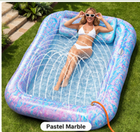 Piscine gonflable pour fêtes aquatiques d'été avec base à coussin d'air rafraîchissant et porte-gobelets