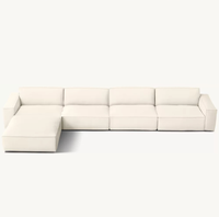 Canapé modulaire de salon en tissu microfibre blanc, design moderne et simple, de haute qualité, respectueux de l'environnement, pour hôtel