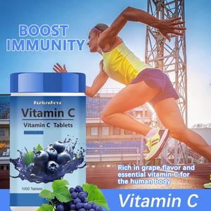 1000 sınır ötesi üzüm aromalı <span class=keywords><strong>C</strong></span> vitamini tabletleri vücudun bağışıklığını ve genel sağlığını arttırmaya yardımcı olabilir. - Product Image 2