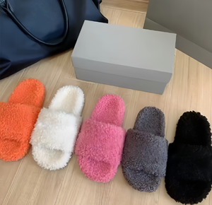 Pantuflas de Plataforma de Diseño de Lujo para Mujer, Pantuflas de Interior con Forro de Peluche, Cálidas para el Hogar, Pantuflas de Peluche para Mujer - Product Image 1