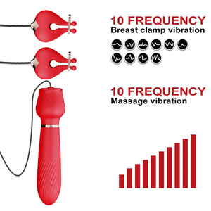 2 in1 G vibratore Spot pinze per il capezzolo <span class=keywords><strong>massaggio</strong></span> del seno capezzolo clitoride stimolazione Dildo masturbatore per le donne anale vaginale massaggiatore - Product Image 3
