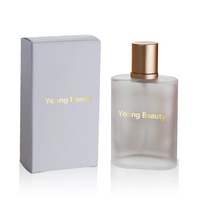 Logo personnalisé au prix de gros bouteille de parfum vide en verre carré dépoli de qualité supérieure 30ml 50ml 100ml vaporisateur de luxe avec boîte