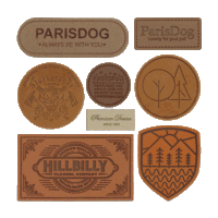 Vêtements personnalisés véritable papier Kraft daim PU Faux Imitation cuir étiquette Patch Badge emblème Applique pour Jeans sacs chaussures