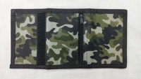 Dompet Pria Lipat Tiga Oxford Murah, Dompet Kartu Slim Motif Kamuflase Desainer Grosir untuk Remaja dengan Ritsleting dan Gantungan Kunci