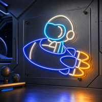 Enseigne néon personnalisée créative Astronaute Spaceman Fusée, Veilleuse LED Galaxie pour Chambre d'enfant, Home Cinéma, Cadeau pour Garçons
