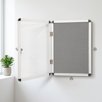 Tableau d'affichage mural en feutre verrouillable pour écoles et usines, avec tableau blanc magnétique extérieur combiné, fabriqué par le fabricant