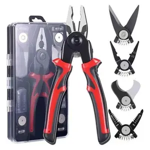 Hot Selling Multi Function 5 In1 Hardware Tools Interchangeable Cable Shear Scissor Pliers Tools Set