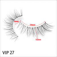 Vente en gros de faux cils 3D faits à la main, cils synthétiques en fibre végétale, 25mm de long, faux cils épais, bande complète