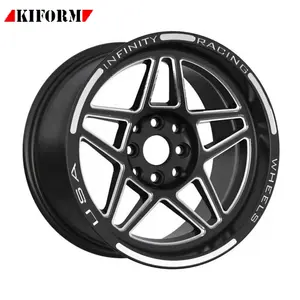 Delta Drag Race Staggered 15x4 15x7 15x8 Alloy Racing Wheels with Black Milling Finish