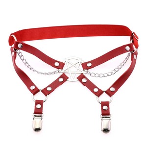 Harajuku-Étoile à cinq branches en cuir PU, harnais élastique pour femmes, anneau de cuisse serré, <span class=keywords><strong>jarretière</strong></span> - Product Image 4