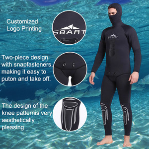 Haute qualité néoprène deux pièces <span class=keywords><strong>Surf</strong></span> 3mm 5mm 7mm Zipperless chasse sous-marine <span class=keywords><strong>combinaison</strong></span> de plongée avec capuche - Product Image 3