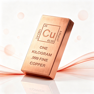 1 kilogramme de barre rectangulaire en cuivre pur .999, gravée avec la table périodique, lingot d'investissement, fourniture en gros par le fabricant - Product Image 1