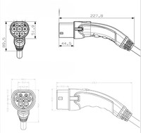 Câble de charge rapide pour véhicule électrique de type 2, adaptateur de prise EV, portable à domicile, TPU + cuivre, 16A 250V, chargeur de voiture électrique