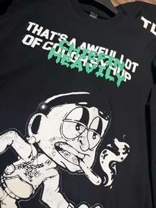 Sudadera con Capucha de Manga Larga Holgada de Alta Calidad, 100% Algodón Pesado, Marca de Moda Urbana, con Estampado 'THAT'S A AWFUL LOT OF COUGH SYRUP' para Hombre - Product Image 5