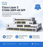 Cisco Layer 2 C1200-24FP-4X SFP 24 ports, protection à vie limitée, commutateur réseau intelligent PoE, neuf, 100 % original, 4x10 Gigabit Snmp