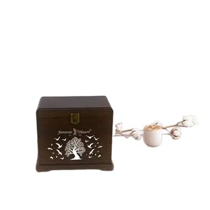 Wooden Pet Urn Solid Wood Rectangle Tree Of Life Design Sympathy <b>Memorial</b> Cremation <b>Box</b> For Adult Longevity Storage - Product Image 5