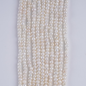 Perles d'eau douce naturelles ovales blanches en gros, 2,5-3 mm, matériaux de bijouterie DIY, accessoires en vrac - Product Image 2