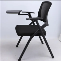 Chaise d'entraînement pliable moderne avec tablette d'écriture, tissu respirant, design ergonomique pour bureau, salle de classe, conférence