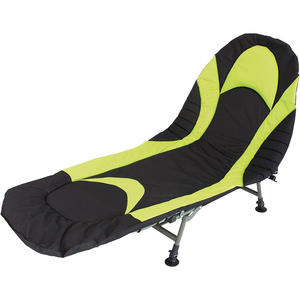 Opklapbed Zwart Relaxbed Stoel-190 72 40cm Bedstoel Karpervissen Kamperen met 6 poten Bezoekersbed - Product Image 2