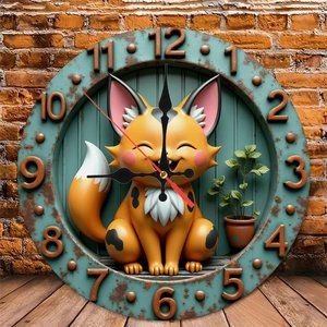 Round Wooden Wall Clock 25x25Cm <b>Retro</b> Farmhouse Silent Non Ticking Living Room <b>Decor</b> - Product Image 4
