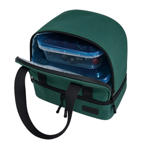 Lonchera Térmica de Doble Compartimento ISO 2024, Bolsa de Almuerzo de 2 Capas, Poliéster, Lámina de Aluminio, Impermeable, Aislada, Cierre de Cremallera, Gran Capacidad - Product Image 6