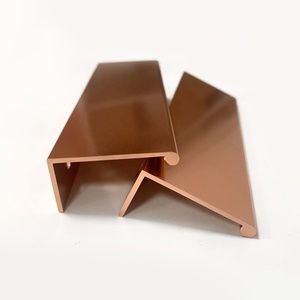Meilv Aluminum Furniture Hardware <strong>Rose</strong> <strong>Gold</strong> Modern Bedroom Warehouse Outdoor Kitchen <strong>Drawer</strong> Finger Pull Cabinet Edge Handles - Product Image 1