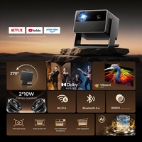 Projecteur intelligent Android 14 à haute luminosité, WiFi 5G, multilingue, écran de projection large de 300 pouces