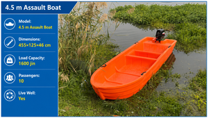Perahu Nelayan Berlapis Ganda, Lambung Plastik Termoplastik Elastomer, Rakit Tiup Tebal untuk Memancing dan Wisata - Model Ringkas - Product Image 4