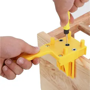 Holz bearbeitung Heißer Verkauf Holz dübel ABS Kunststoff Handheld Taschen loch Jig Punch Locator Drill Guide Handheld