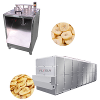 Automatische productielijn voor bananen snijden, meerlaags gaasbanddrogen, automatisch wegen en verpakken