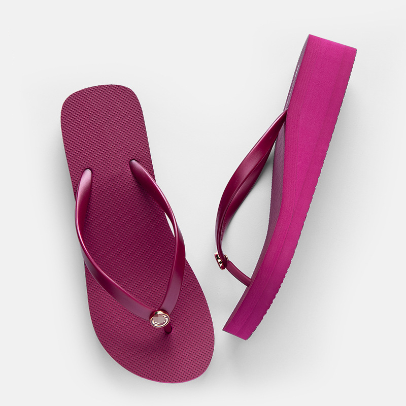 Gold Rubber Flip Flops Stylish Durable Sandals