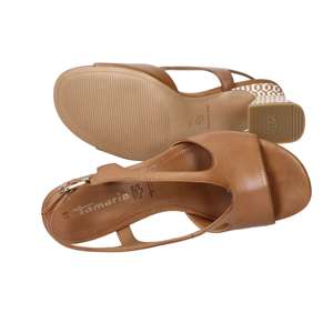 Tamaris Women's <b>Open</b> Toe Heeled Sandal Genuine Leather Block Heel 7cm Buckle Closure Size 37 - Product Image 6