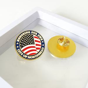 캘리포니아 에나멜 핀 사용자 정의 미국 국기 핀 천 브로치 모자 모자 휴일 애국 옷깃 핀 - Product Image 1