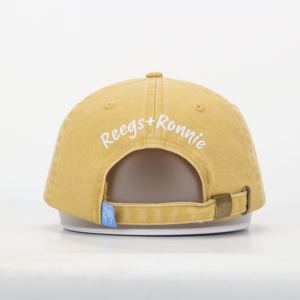 Gorra de Papá Personalizada de 6 Paneles, Sin Estructura, Amarilla, con Visera Curva, Estilo Deportivo Vintage, Logotipo Bordado, Lazos, 100% Lona de Algodón, para Adultos - Product Image 5