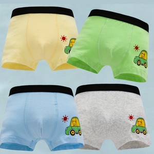 Caleçons en coton doux pour garçons, imprimés ours, singe et voiture, sous-vêtements pour enfants en gros - Product Image 2