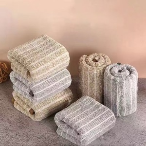 Paño de Cocina a Rayas de Fibra de Carbón de Bambú 30x30cm, Grueso y Colgable, Color Plateado y Marrón - Product Image 1