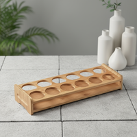 Présentoir Rustique en Bois Élégant pour Tasses, Organisateur de Rangement en Bambou pour Verres, Outil de Service de Cuisine Intérieur