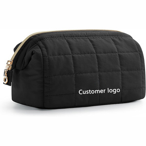<b>Makeup</b> Bag Travel Toiletry Bag, Puffy Padded Make Up Bags for Women <b>Makeup</b> Organizer <b>Case</b>, Wide-open Pouch Purse Travel - Product Image 1