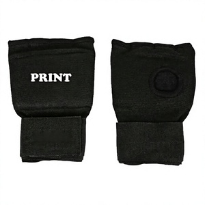 Mitaines en gel noir de haute qualité pour la boxe et l'entraînement MMA, gants intérieurs extensibles, respirants, avec fermeture auto-agrippante réglable - Product Image 1