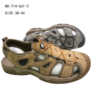 New Arrival Custom Fashion Men Genuine Leather slippers Outdoor Summer Beach Leather <b>Sandals</b> - Product Image 3