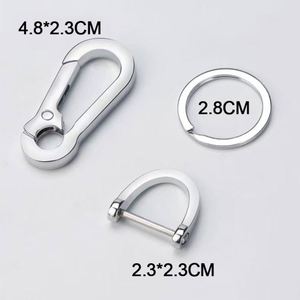 Keychain Climbing Hook Car Keychain Simple Strong Carabiner Shape Keychain Accessories Metal Vintage <b>Key</b> Chain <b>Ring</b> - Product Image 6